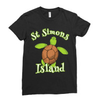 St Simons Island Georgia Whimsy Sea Turtle Ladies Fitted T-shirt | Artistshot