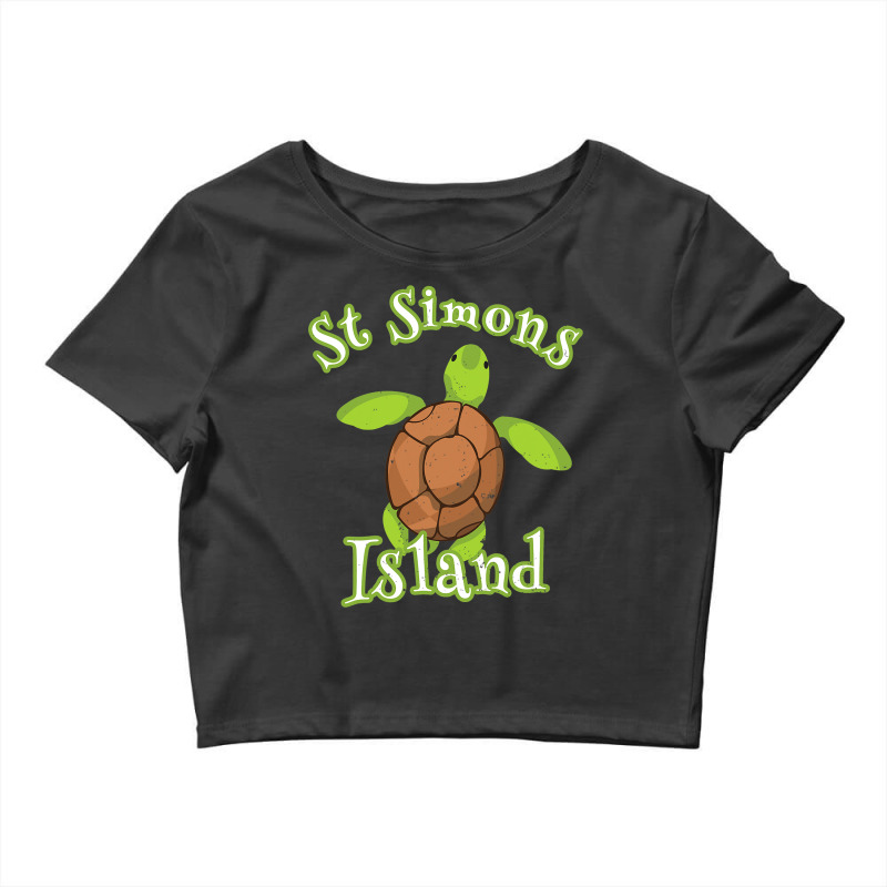 St Simons Island Georgia Whimsy Sea Turtle Crop Top by EmmalinaAlter | Artistshot