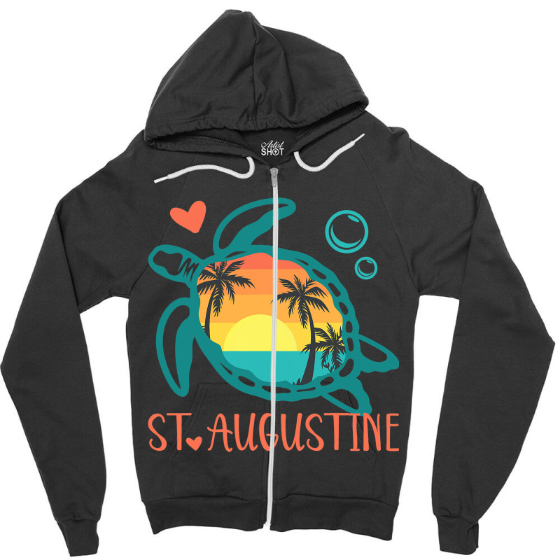 St. Augustine Florida Funny Sea Turtle Lover Gifts Zipper Hoodie by KamariSalisbur | Artistshot