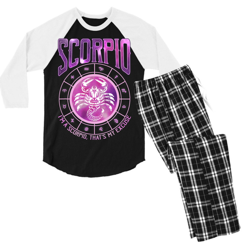 Scorpio Scorpion Zodiac Sign Funny Astrology Horos Men's 3/4 Sleeve Pajama Set | Artistshot