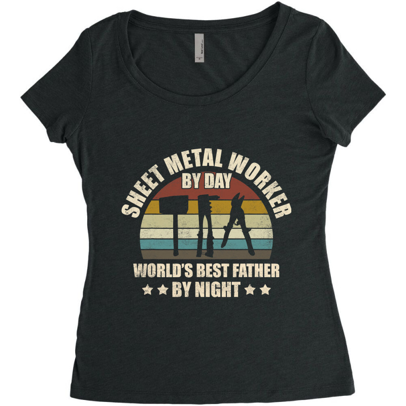 Sheet Metal Worker Dad Sheets Metalworking Women's Triblend Scoop T-shirt by MaylynOyler | Artistshot