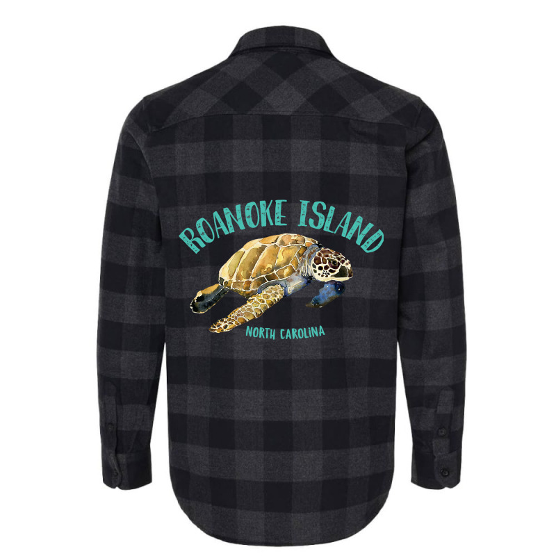 Roanoke Island North Carolina Sea Turtle Design Flannel Shirt | Artistshot