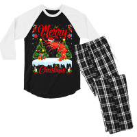 Shrimp Lover Xmas Lighting Santa Hat Shrimp Christ Men's 3/4 Sleeve Pajama Set | Artistshot