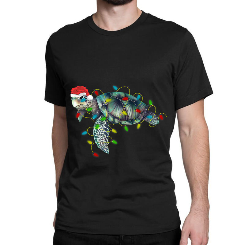 Sea Turtle Santa Gifts Christmas Pajamas Family Fu Classic T-shirt by AdleeDerr | Artistshot