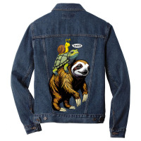 Sloth Turtle Snail Piggyback Slow Animal Speed Rac Men Denim Jacket | Artistshot