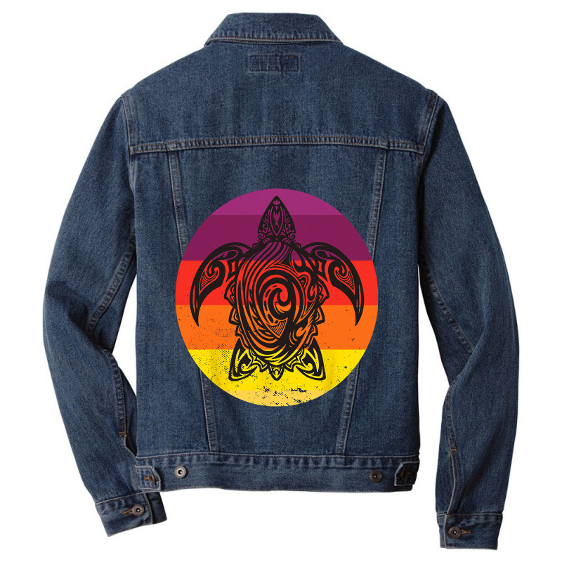 Sea Turtle Sketch Men Denim Jacket by PattonPlacex | Artistshot