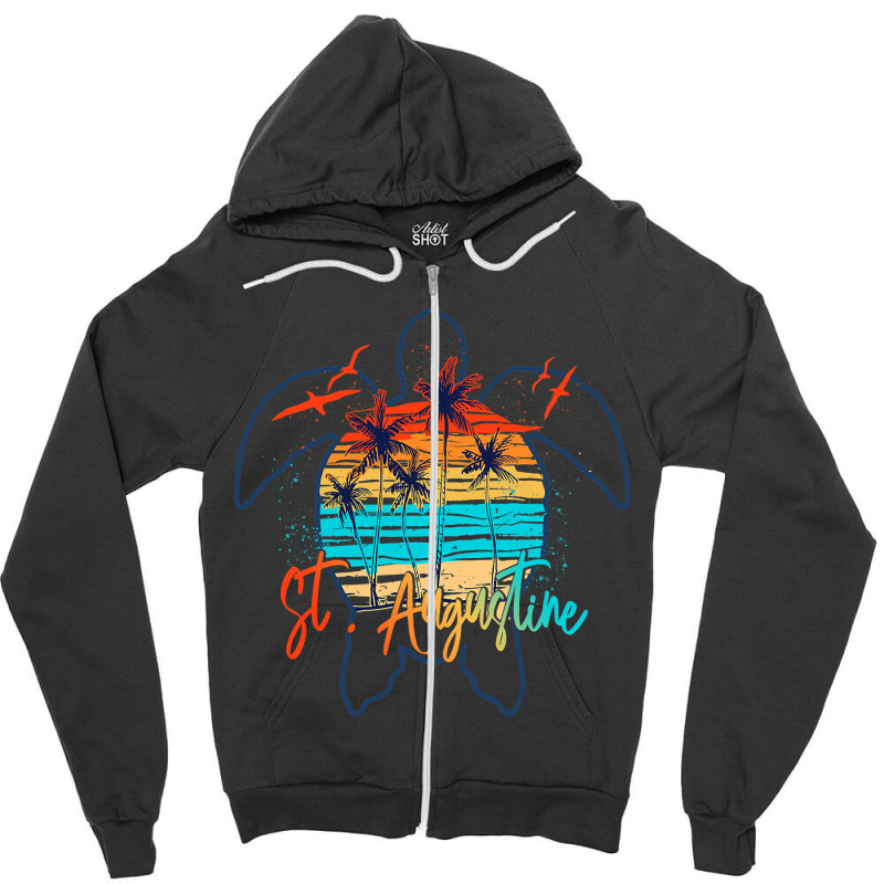 Sea Turtle St . Augustine Florida 2beach Summer Va Zipper Hoodie by JOSEPHADAMS | Artistshot