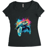 Sea Turtle Tie Dye Sea Ocean Tortoise Sea Turtle M Women's Triblend Scoop T-shirt | Artistshot