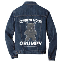 Rhino Men Women Current Mood Grumpy Men Denim Jacket | Artistshot