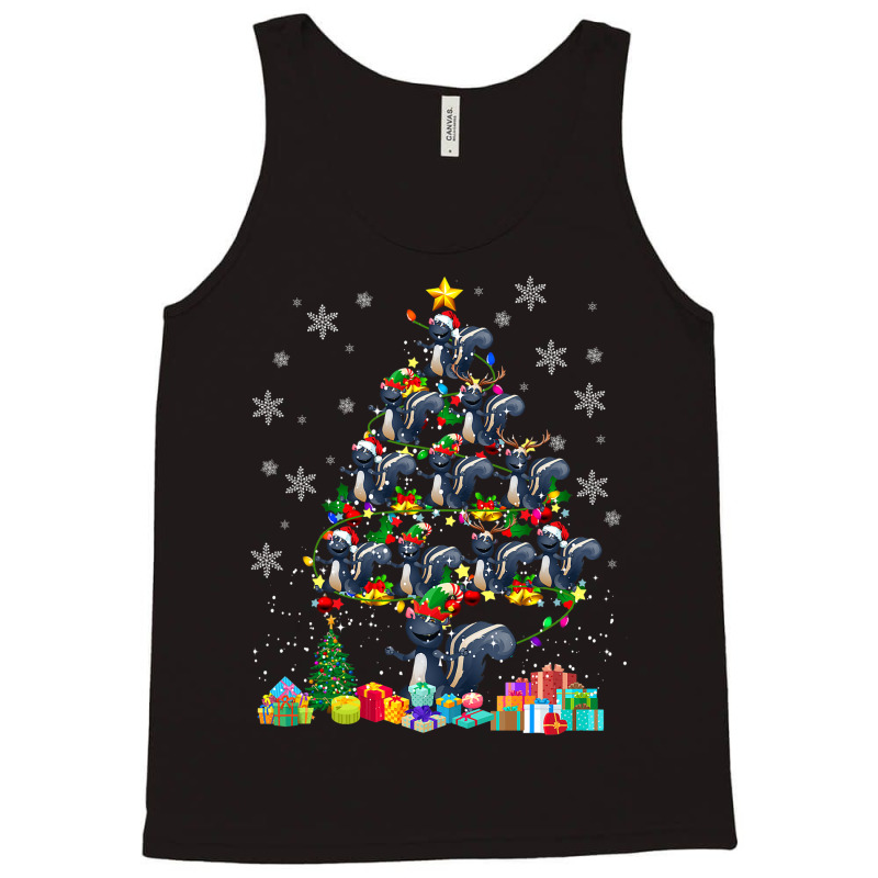 Santa Elf Reindeer Skunk Xmas Tree Light Skunk Tank Top | Artistshot