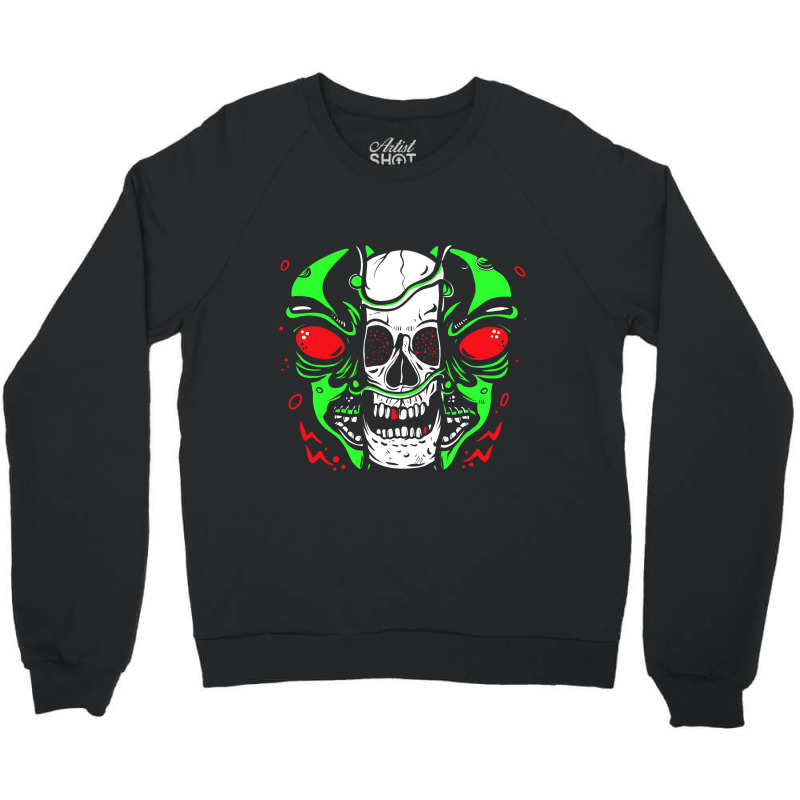 Skeleton Alien Lazy Halloween Costume Cool Skull B Crewneck Sweatshirt | Artistshot