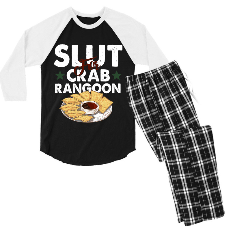 Slut For Crab Rangoon Apparel Men's 3/4 Sleeve Pajama Set | Artistshot