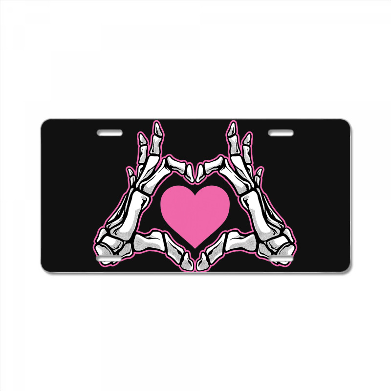 Skeleton Hand Fan Heart Bones Costume Funny Hallow License Plate | Artistshot