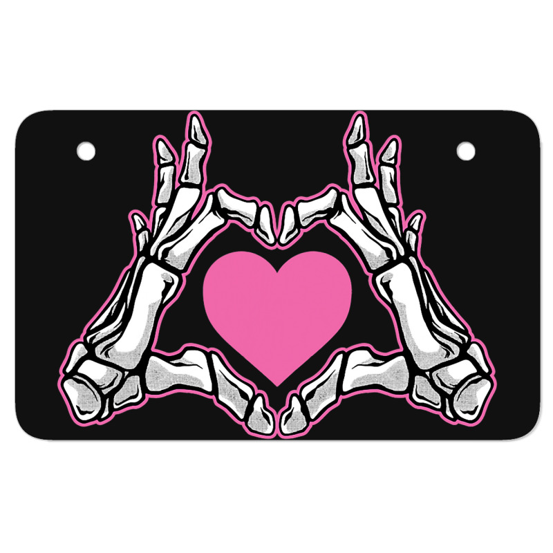 Skeleton Hand Fan Heart Bones Costume Funny Hallow Atv License Plate | Artistshot