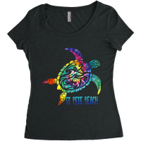 St. Pete Beach Florida Tie Dye Sea Turtle Summer V Women's Triblend Scoop T-shirt | Artistshot