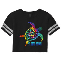 St. Pete Beach Florida Tie Dye Sea Turtle Summer V Scorecard Crop Tee | Artistshot