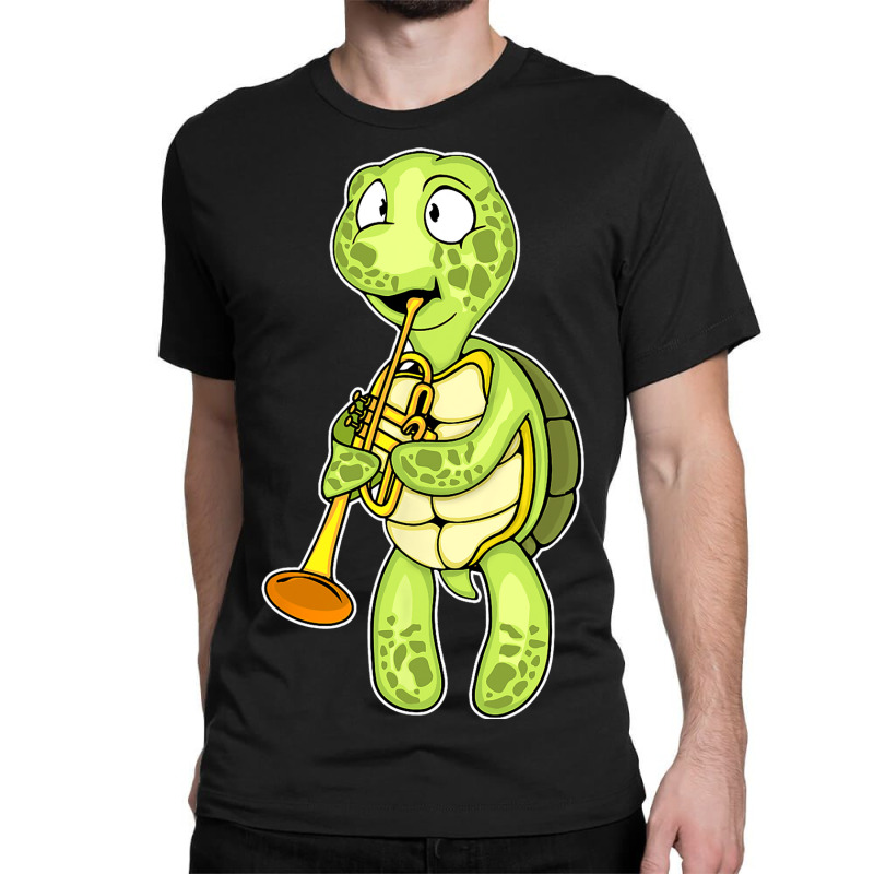 Sea Turtle Trumpet Player Kids Music Orchestra Tru Classic T-shirt | Artistshot