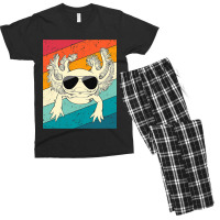 Retro Vintage Axolotl With Sunglasses Animal Lover Men's T-shirt Pajama Set | Artistshot