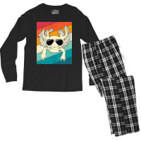 Retro Vintage Axolotl With Sunglasses Animal Lover Men's Long Sleeve Pajama Set | Artistshot