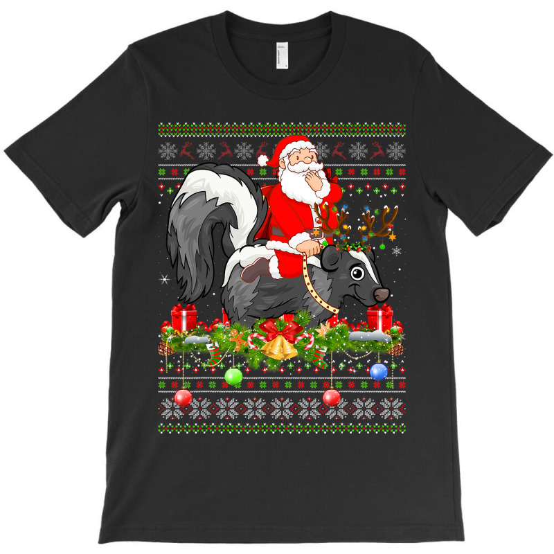 Skunk Lover Ugly Santa Riding Skunk Christmas T-shirt | Artistshot