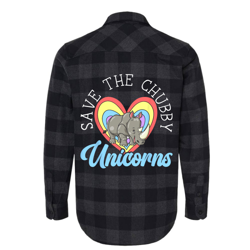 Save The Chubby Unicorns Rhinocerus Wildlife Anima Flannel Shirt | Artistshot