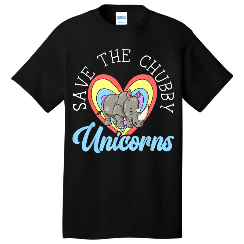 Save The Chubby Unicorns Rhinocerus Wildlife Anima Basic T-shirt | Artistshot