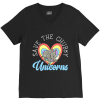 Save The Chubby Unicorns Rhinocerus Wildlife Anima V-neck Tee | Artistshot