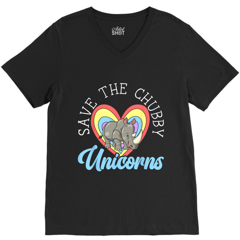 Save The Chubby Unicorns Rhinocerus Wildlife Anima V-neck Tee | Artistshot