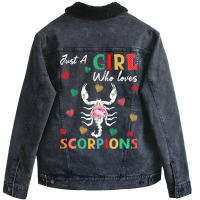 Scorpion Animal Lover Tee Just A Girl Who Loves Sc Unisex Sherpa-lined Denim Jacket | Artistshot