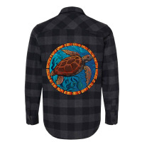 Stained Glass Art Sea Turtle Colorful Glasswork De Flannel Shirt | Artistshot