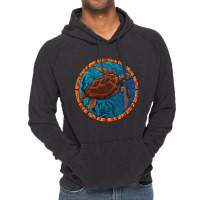 Stained Glass Art Sea Turtle Colorful Glasswork De Vintage Hoodie | Artistshot