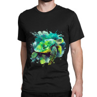 Sea Turtle Watercolor Art Shirt Pop Art Turtle Tee Classic T-shirt | Artistshot