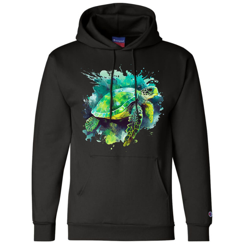 Sea Turtle Watercolor Art Shirt Pop Art Turtle Tee Champion Hoodie by Vibrantora | Artistshot