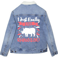 Rhino Outfit For Rhinoceros Lovers Apparel Women G Unisex Sherpa-lined Denim Jacket | Artistshot