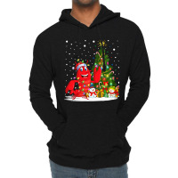 Santa Lobster Fish Xmas Tree Lighting Lobster Chri Lightweight Hoodie | Artistshot