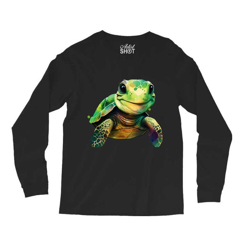 Sea Turtle Watercolor Art Shirt Sea Turtle Lovers Long Sleeve Shirts | Artistshot