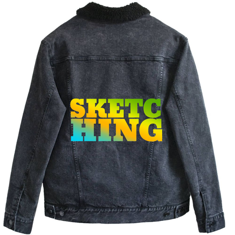 Sketching Designed With Nature Colors Unisex Sherpa-lined Denim Jacket | Artistshot