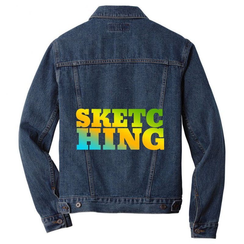 Sketching Designed With Nature Colors Men Denim Jacket | Artistshot