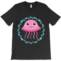 Small Cute Jellyfish In Fish Circle T-shirt | Artistshot