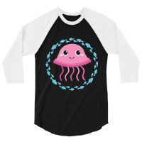 Small Cute Jellyfish In Fish Circle 3/4 Sleeve Shirt | Artistshot