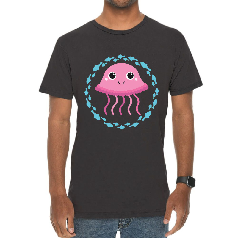 Small Cute Jellyfish In Fish Circle Vintage T-shirt | Artistshot