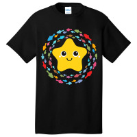 Small Friendly Starfish In Colourful Fish Circle Basic T-shirt | Artistshot