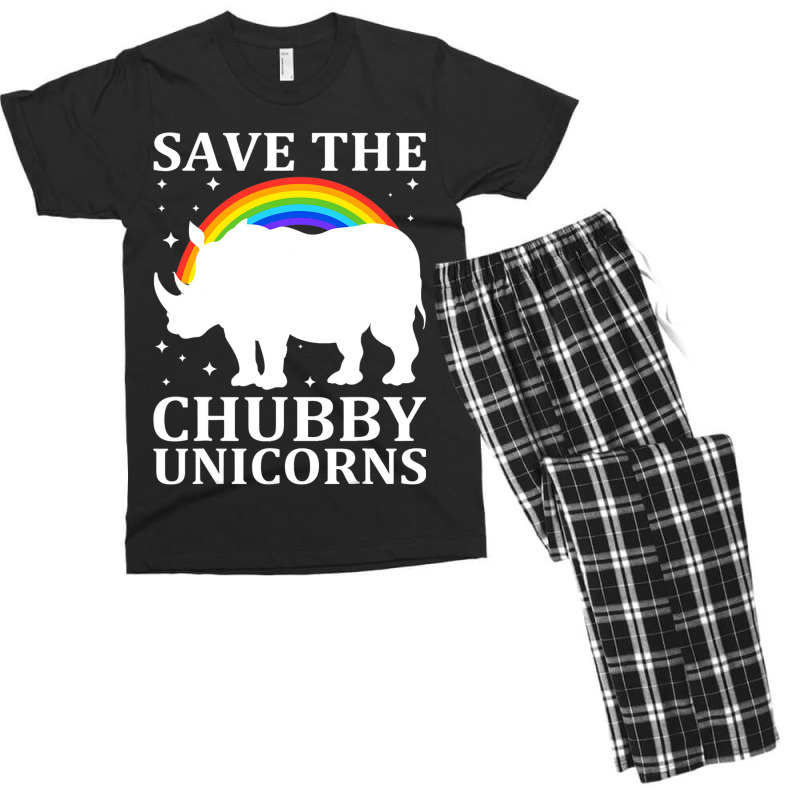 Save The Chubby Unicorns Vintage Funny Rhino Anima Men's T-shirt Pajama Set | Artistshot