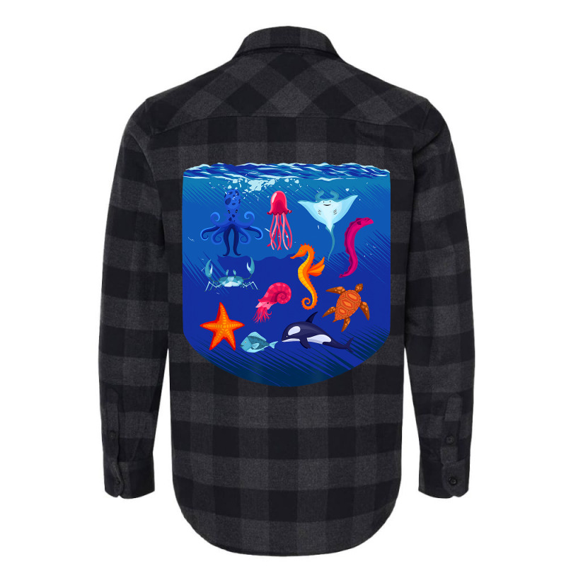 Sea Animals Ocean Life Creatures Lover For Kids Ch Flannel Shirt | Artistshot