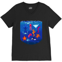 Sea Animals Ocean Life Creatures Lover For Kids Ch V-neck Tee | Artistshot