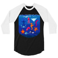 Sea Animals Ocean Life Creatures Lover For Kids Ch 3/4 Sleeve Shirt | Artistshot