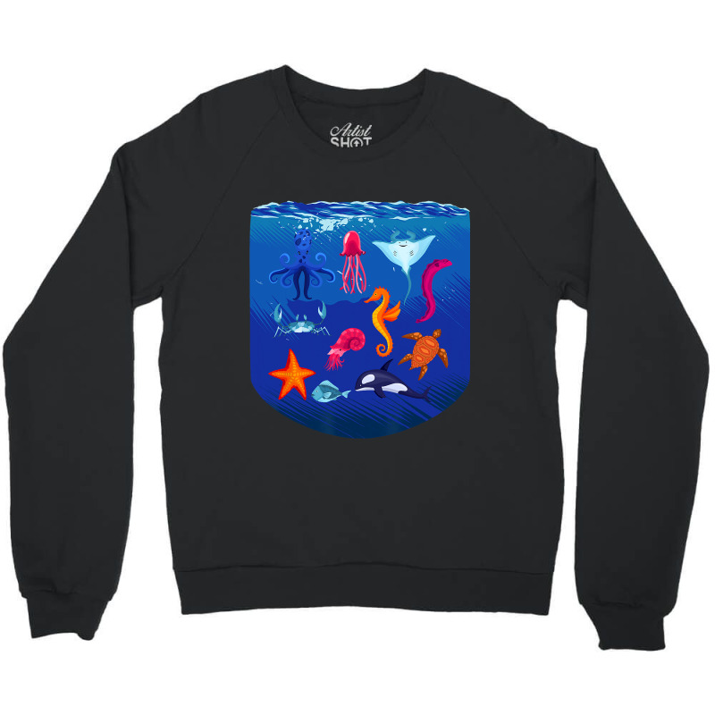 Sea Animals Ocean Life Creatures Lover For Kids Ch Crewneck Sweatshirt | Artistshot