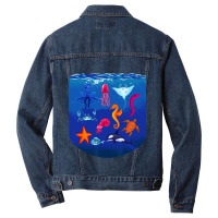 Sea Animals Ocean Life Creatures Lover For Kids Ch Men Denim Jacket | Artistshot