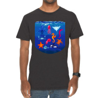 Sea Animals Ocean Life Creatures Lover For Kids Ch Vintage T-shirt | Artistshot