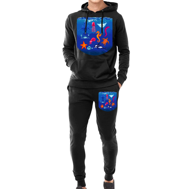 Sea Animals Ocean Life Creatures Lover For Kids Ch Hoodie & Jogger Set | Artistshot